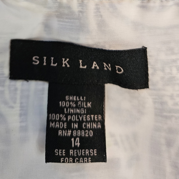 NWOT Silkland green white & black paisley floral silk jacket Womens 14 - Picture 5 of 8